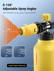 AUTOWN Foam Cannon for Pressure Washer, Car Wash Sprayer with Yellow