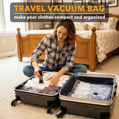 Travel Vacuum Bags for Luggage with Electric Pump, 18 Pack Vacuum Seal Bags for