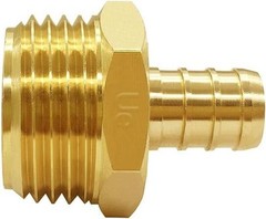 2PCS Solid Brass 1/2″ PEX Barb to 3/4″ GHT Male Garden Hose End