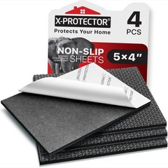 X-Protector Rubber Sheet – 4 PCS Non 4 4 x 5 inch (Black Rubber), Black