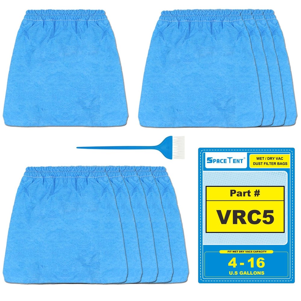 SpaceTent 10 Pack VRC5 Cloth Filters for Most Vacmaster 4 to 16 Gallon…
