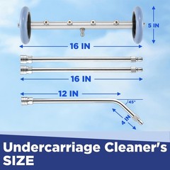 RIDGE WASHER Pressure Washer Undercarriage 16 Inch + Foam Cannon, Silver