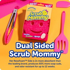 Scrub Daddy Original (4) + Mommy Kitchen 8 Count (Pack of 1), Orange