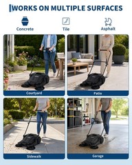 Walk-behind Hand Push Floor Sweeper 25.6″ Width 5 Gallon Waste Container