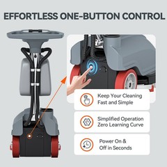 14″ Walk-behind Floor Scrubber Dryer Machine 15000 Sqft/h 4 Gal 18″ Squeegee