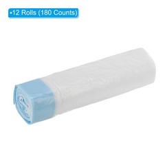 2-4 Gallon Small Trash Bags, 12 Rolls/180 Counts Garbage Bags, White