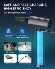 Compressed Air Duster 130000RPM High-Speed Electric Air Duster, 4-Gear Jet Dr…