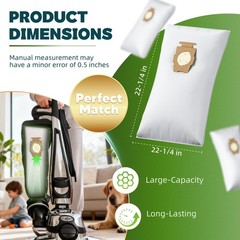 10 Pack Vacuum Bags [Model 204814] Compatible with Kirby 10 PACK, White