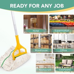 6 Pack Commercial Mop Head Replacement – Heavy Duty Mop Head for General a