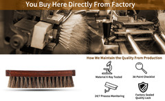 Professional 100% Horsehair Shoe Brush Premium Soft Horsehair Dauber Applicators