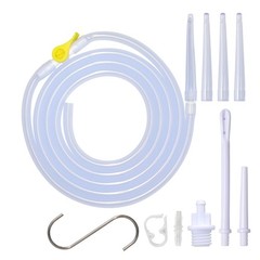 Enema Kit Replacement Part – 6.6ft Silicone Hose With 6 Tips, Clear