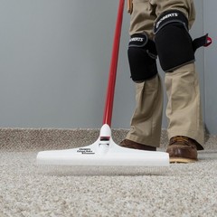 12″ Carpet Rake & Groomer with 51″ Adjustable Handle for Pet Hair Removal