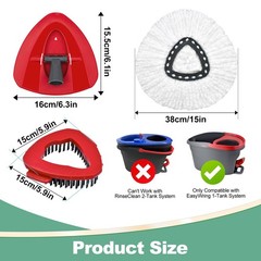 Mop Heads for cedar 1 Tank, 3 + 1 Brush + 1 Base
