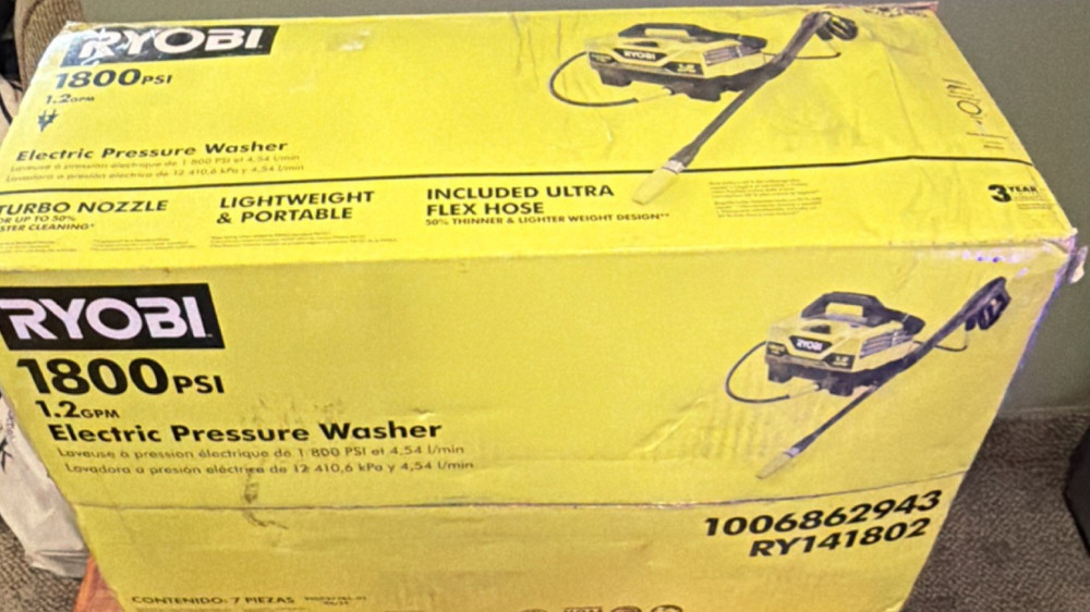 Ryobi 1800 PSI 1.2 GPM Stationary Electric Pressure Washer RY141802