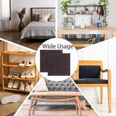 12Pcs 2×2 Inch Square Felt Furniture Pads, Self Adhesive Cuttable Anti Brown