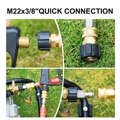 Pressure Washer Adapter Set, M22 14mm to 3/8 1 Juego de adaptadores para hidrola
