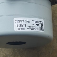 Tennant OEM Part #130416 Fan Vacuum 5.7D 120Vac 3 Stage Lamb Motor 116565-13