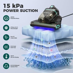 Haushof Mattress Vacuum Cleaner 15Kpa Bed Vacuum Cleaner 275Nm Uv-C Light 140F
