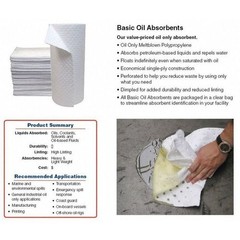 Brady Bro150 Sorbent Roll, 38 Gal, 30 In X 150 Ft, Oil, White, Polypropylene