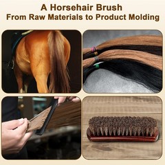 Professional 100% Horsehair Shoe Brush Premium Soft Horsehair Dauber Applicators