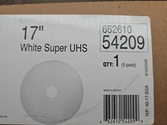Norton 17″ White Super Gloss UHS Buffing/Polishing Pads 54209/662610 *Box of 5*