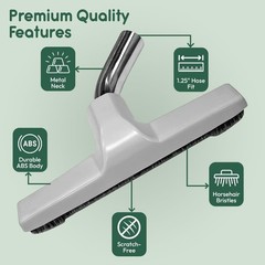 Selgo Floor Brush with Metal Curved 1 ¼ inch (1.25”) (32mm), White –
