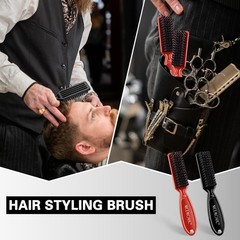 NICEMOVIC Barber Clipper Cleaning Brushes, 10 Pcs Plastic Handle Black&Red