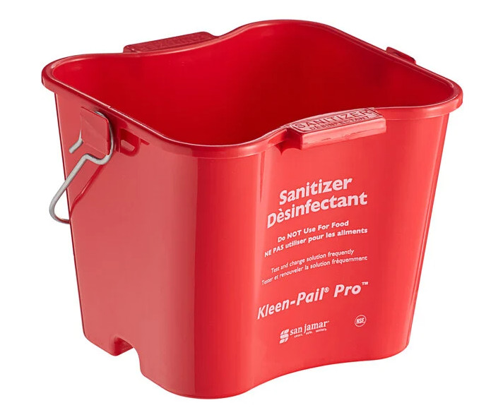 San Jamar KPP97RD Kleen-Pail Pro Sanitizing Bucket – Red – 3 Qt – Pack of 3