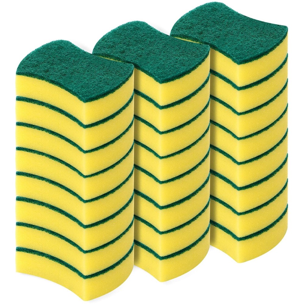 Kitchen Cleaning Sponges,24 Pack Eco Non-Scratch for 24 pack, Yellow