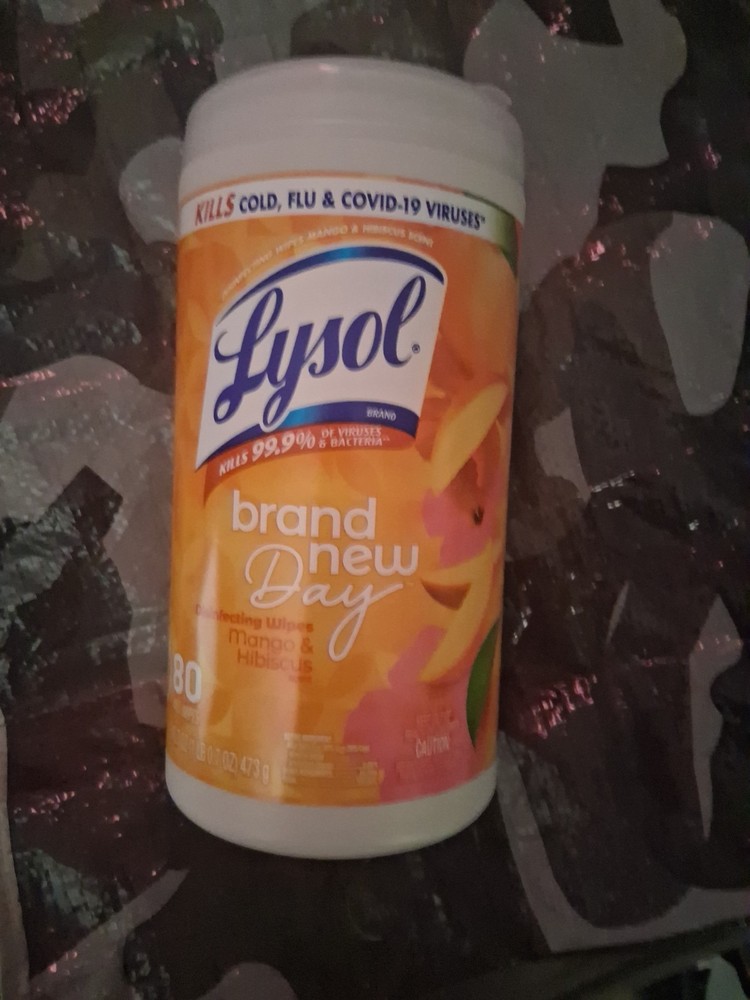 Lysol Wipes-brand new day mango & hibiscus scent-1ea 80 wipes-SHIPS N 24 HRS