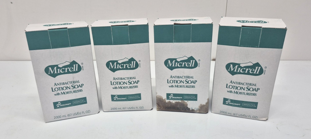 Skillcraft Micrell GOJO Antibacterial Lotion Soap 2000 mL REFILL Lot of 4