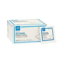 *15-Packs* Medline Alcohol 200 Prep Pads Sterile 2-Ply Medium MDS090735
