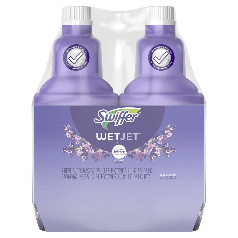 Swiffer WetJet Lavender Floor Cleaner Solution, 42.2 oz Refill (2-Pack)
