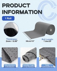 1 Roll 15″Wx25’L Oil Absorbent Mat New Upgrade | Heavy-Duty