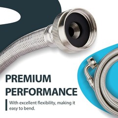 (2 Pack) Seelink 6FT Washing Machine Hose, Stainless Steel Washer Hose for Ho…
