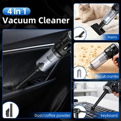 Sycoodeal Handheld Car Vacuum Cleaner, 25000PA Strong Cyclonic Suction Silver