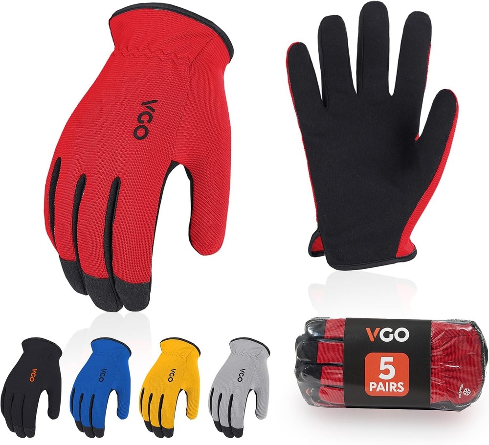5-Pairs High Dexterous Work Gloves For Men Women,Breathable,Light