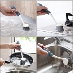Multi-Purpose Scrub Brush Set – 4 Pack Kitchen Cleaning Brushes with Gray