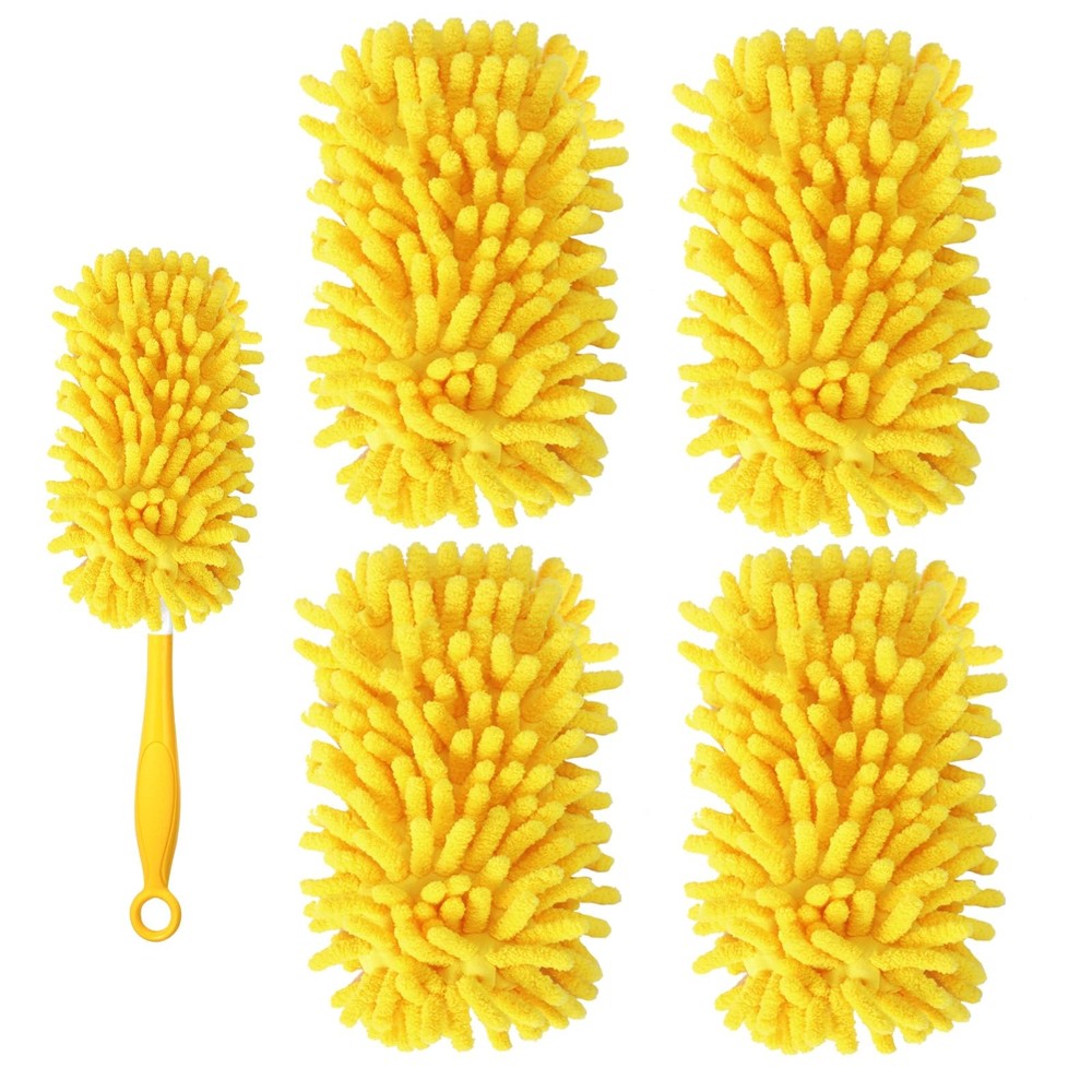 Reusable Duster Refill Compatible with Swiffer Hand 4 Pack(yellow)