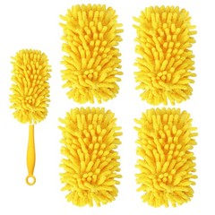 Reusable Duster Refill Compatible with Swiffer Hand 4 Pack(yellow)