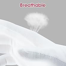 24 Pcs (12 Pair) White Cotton Gloves for Dry Hand Moisturizing, Cosmetic