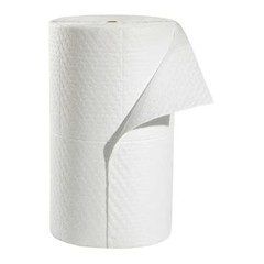 Pig Mat4107 Sorbent Pad, 40 Gal, 32 In X 150 Ft, Oil, White, Polypropylene