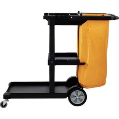 VEVOR Janitorial Trolley Cleaning Cart with PVC Bag for Housekeeping Office