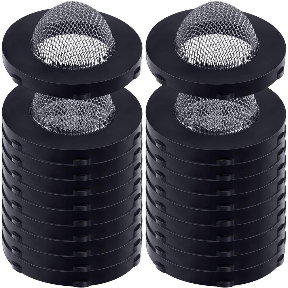 PAGOW 20 Pcs Hose Filter Washers, Stainless Steel 0.94 inches, Black 20pcs
