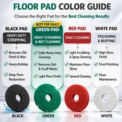 12″ Cleaning Orbiter Pads – 3pcs Green for Oreck Floor Scrubber & Buffer, Deep C