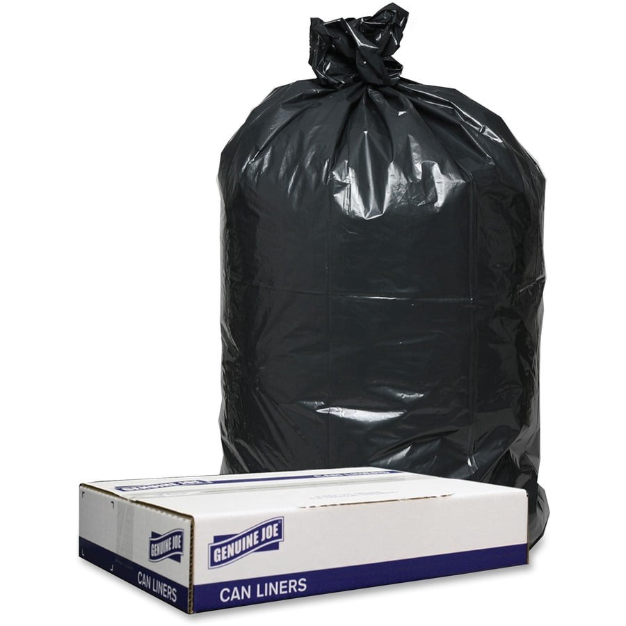 Genuine Joe GJO98207 1.2mil Black Trash Can Liners 100 / Carton Black