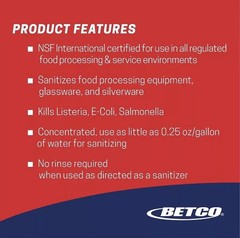 CASE of 4 Betco Simplicity Sanibet Multi-Range Sanitizer Disinfectant 67.6 oz