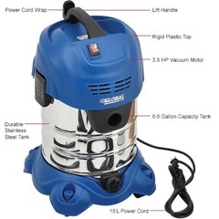NEW! Stainless Steel Wet/Dry Vacuum, 6.6 Gallon Cap!!