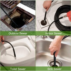 Sewer Jetter Kit 50FT for Pressure Washer, 5800PSI Drain 50 Feet, Black