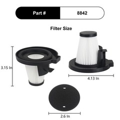 Replacement Filter Compatible with IonVac ZipVac 8842 Handheld Vacuum Cleaner